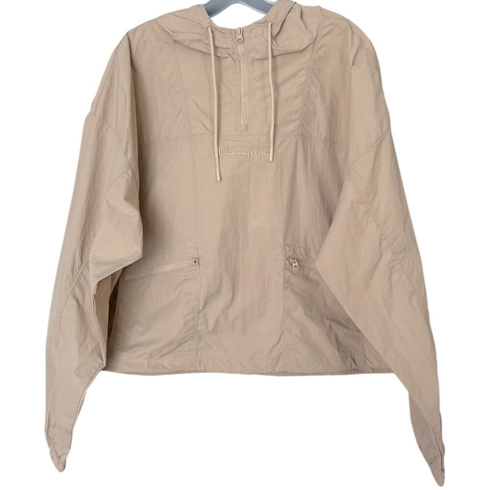 Champion x Urban Outfitters Women's Hooded Anorak Jacket Unisex Medium Beige NEW